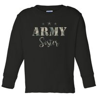 Proud Army Sister Camouflage Army Sister Toddler Long Sleeve Shirt