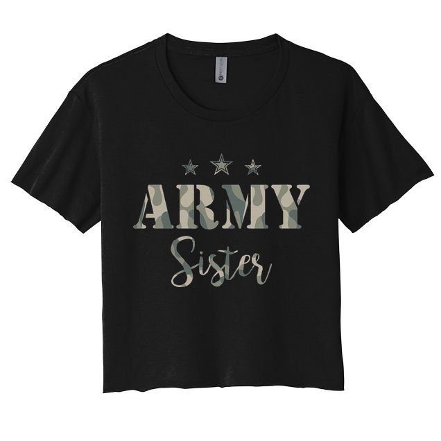 Proud Army Sister Camouflage Army Sister Crop Top
