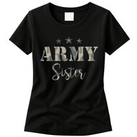 Proud Army Sister Camouflage Army Sister Womens T-Shirt
