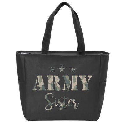 Proud Army Sister Camouflage Army Sister Zip Tote Bag