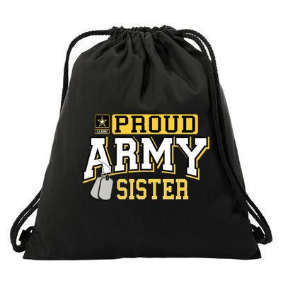 Proud Army Sister Gift Military Pride Gift Drawstring Bag