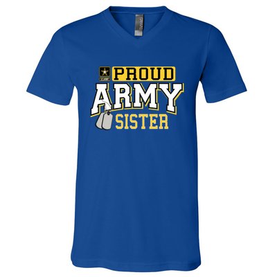 Proud Army Sister Gift Military Pride Gift V-Neck T-Shirt