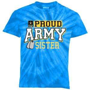 Proud Army Sister Gift Military Pride Gift Kids Tie-Dye T-Shirt