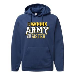 Proud Army Sister Gift Military Pride Gift Performance Fleece Hoodie