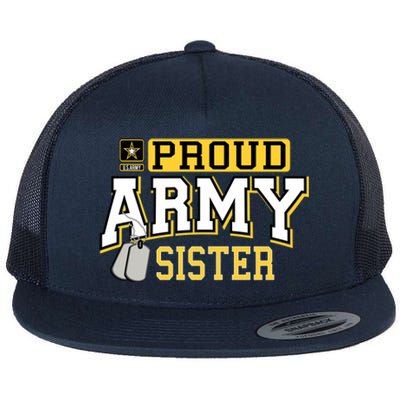 Proud Army Sister Gift Military Pride Gift Flat Bill Trucker Hat