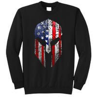 Patriotic American Spartan Warrior Usa Flag Helmet Sweatshirt