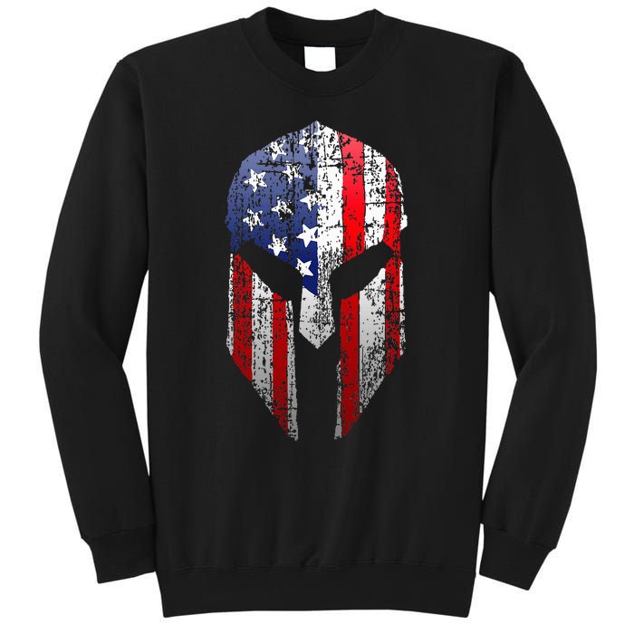 Patriotic American Spartan Warrior Usa Flag Helmet Sweatshirt