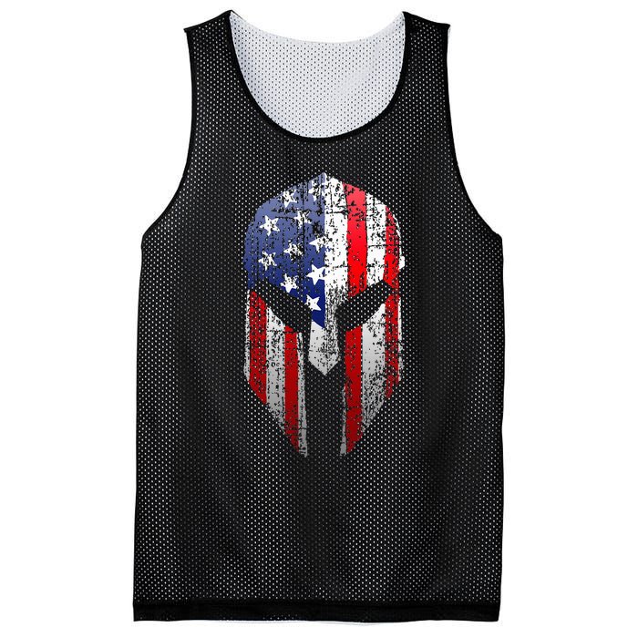 Patriotic American Spartan Warrior Usa Flag Helmet Mesh Reversible Basketball Jersey Tank