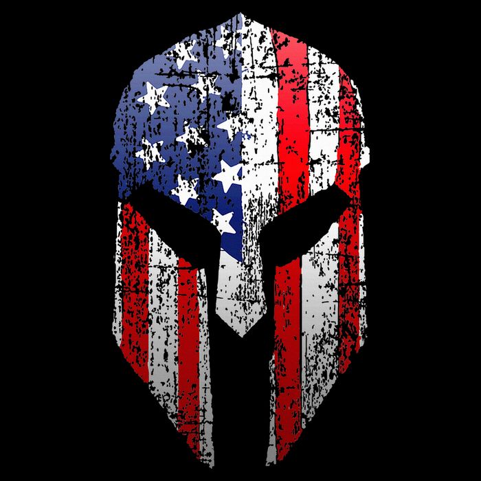 Patriotic American Spartan Warrior Usa Flag Helmet Zip Tote Bag