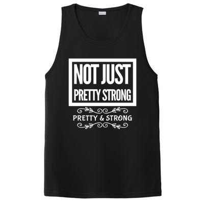 Pretty And Strong Designnage Gym Workout Gift Funny Gift PosiCharge Competitor Tank