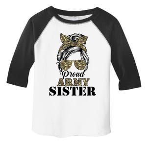 Proud Army Sister Camouflage Messy Bun Soldier MotherS Day Meaningful Gift Toddler Fine Jersey T-Shirt