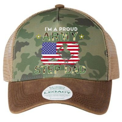Proud Army StepDad-I'm A Proud Army Step Dad Camouflage Army Legacy Tie Dye Trucker Hat