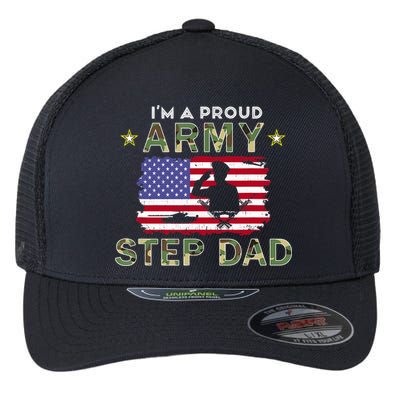 Proud Army StepDad-I'm A Proud Army Step Dad Camouflage Army Flexfit Unipanel Trucker Cap