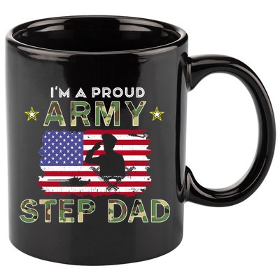 Proud Army StepDad-I'm A Proud Army Step Dad Camouflage Army 11oz C Handle Ceramic Mug
