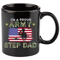 Proud Army StepDad-I'm A Proud Army Step Dad Camouflage Army 11oz C Handle Ceramic Mug