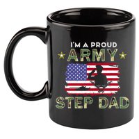 Proud Army StepDad-I'm A Proud Army Step Dad Camouflage Army 11oz C Handle Ceramic Mug