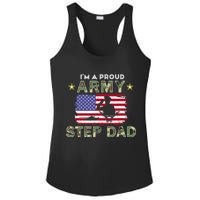 Proud Army StepDad-I'm A Proud Army Step Dad Camouflage Army Ladies PosiCharge Competitor Racerback Tank