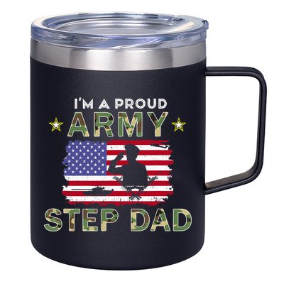 Proud Army StepDad-I'm A Proud Army Step Dad Camouflage Army 12oz Stainless Steel Coffee Mug