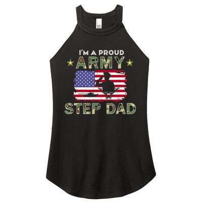 Proud Army StepDad-I'm A Proud Army Step Dad Camouflage Army Women's Perfect Tri Rocker Tank