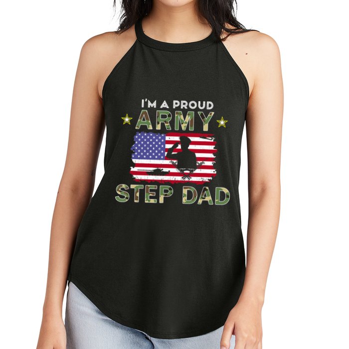 Proud Army StepDad-I'm A Proud Army Step Dad Camouflage Army Women's Perfect Tri Rocker Tank