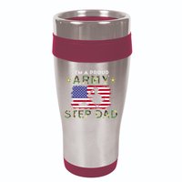 Proud Army StepDad-I'm A Proud Army Step Dad Camouflage Army 16oz Travel Tumbler