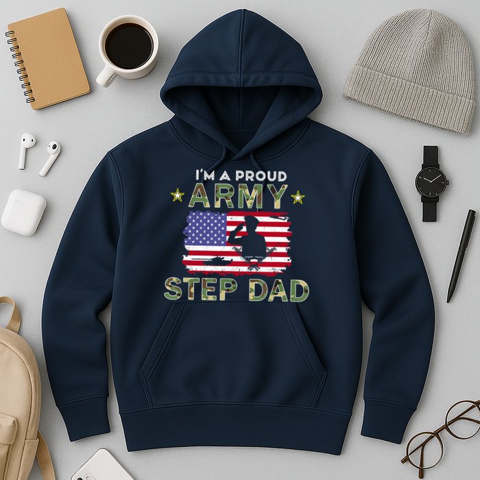 Proud Army StepDad-I'm A Proud Army Step Dad Camouflage Army Hoodie