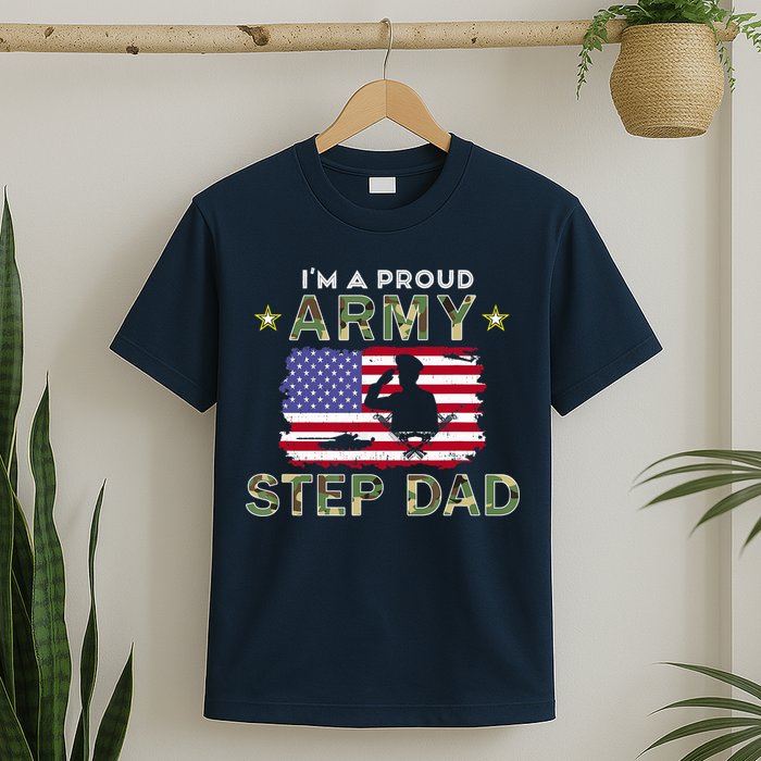 Proud Army StepDad-I'm A Proud Army Step Dad Camouflage Army T-Shirt