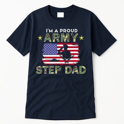 Proud Army StepDad-I'm A Proud Army Step Dad Camouflage Army Tall T-Shirt