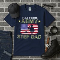 Proud Army StepDad-I'm A Proud Army Step Dad Camouflage Army Tall T-Shirt
