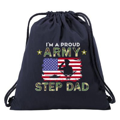 Proud Army StepDad-I'm A Proud Army Step Dad Camouflage Army Drawstring Bag