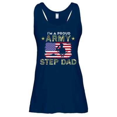 Proud Army StepDad-I'm A Proud Army Step Dad Camouflage Army Ladies Essential Flowy Tank