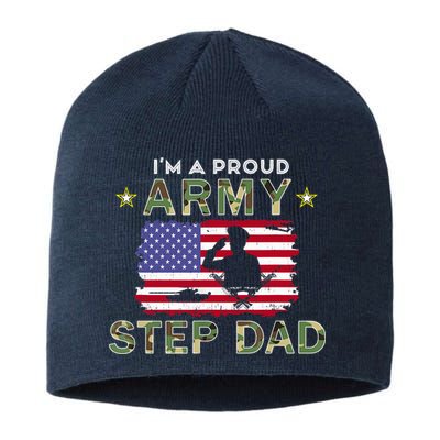 Proud Army StepDad-I'm A Proud Army Step Dad Camouflage Army Sustainable Beanie