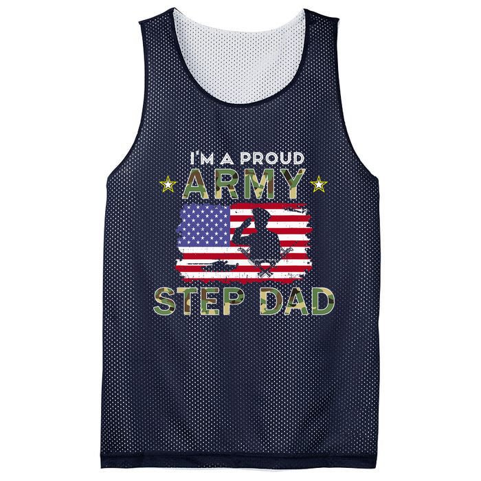 Proud Army StepDad-I'm A Proud Army Step Dad Camouflage Army Mesh Reversible Basketball Jersey Tank