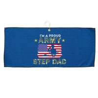 Proud Army StepDad-I'm A Proud Army Step Dad Camouflage Army Large Microfiber Waffle Golf Towel