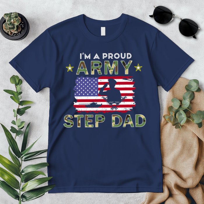 Proud Army StepDad-I'm A Proud Army Step Dad Camouflage Army Premium T-Shirt