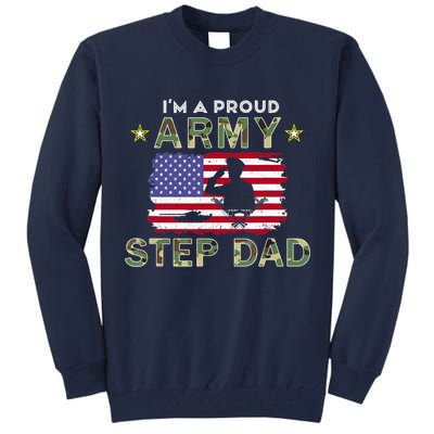 Proud Army StepDad-I'm A Proud Army Step Dad Camouflage Army Tall Sweatshirt