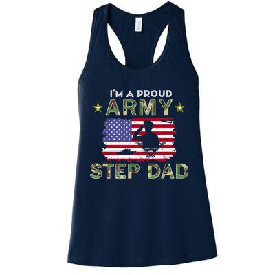 Proud Army StepDad-I'm A Proud Army Step Dad Camouflage Army Womens Tank Top