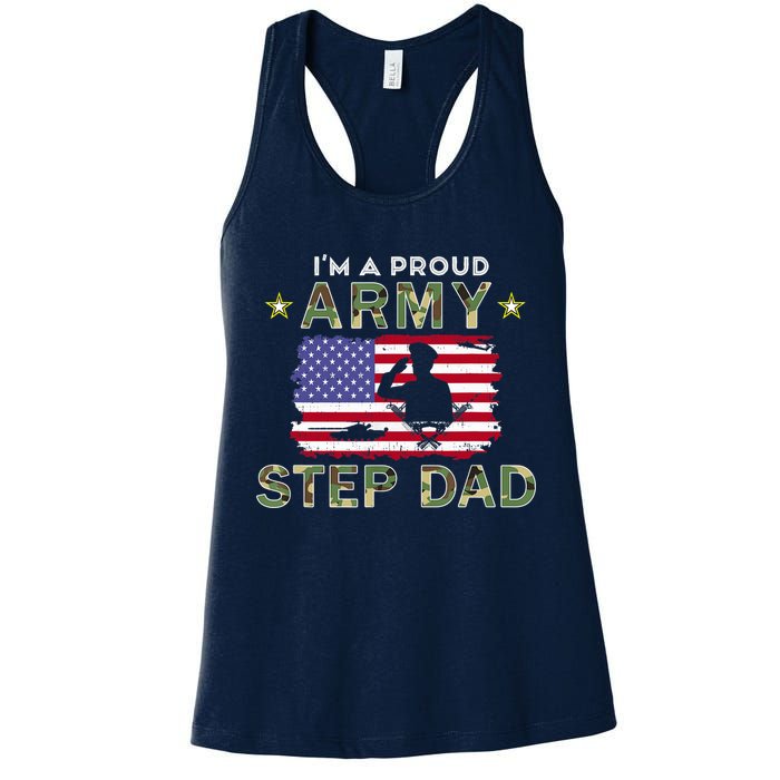 Proud Army StepDad-I'm A Proud Army Step Dad Camouflage Army Womens Tank Top