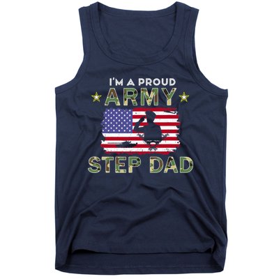 Proud Army StepDad-I'm A Proud Army Step Dad Camouflage Army Tank Top