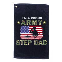Proud Army StepDad-I'm A Proud Army Step Dad Camouflage Army Golf Towel