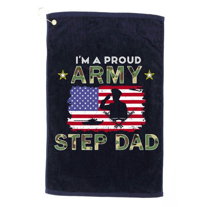 Proud Army StepDad-I'm A Proud Army Step Dad Camouflage Army Golf Towel