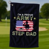 Proud Army StepDad-I'm A Proud Army Step Dad Camouflage Army Golf Towel