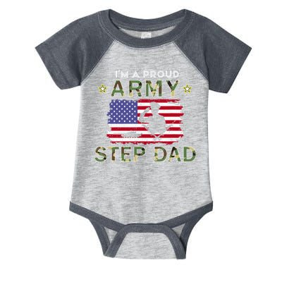 Proud Army StepDad-I'm A Proud Army Step Dad Camouflage Army Infant Baby Jersey Bodysuit