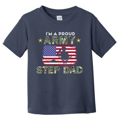 Proud Army StepDad-I'm A Proud Army Step Dad Camouflage Army Toddler T-Shirt