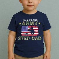 Proud Army StepDad-I'm A Proud Army Step Dad Camouflage Army Toddler T-Shirt