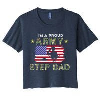 Proud Army StepDad-I'm A Proud Army Step Dad Camouflage Army Crop Top
