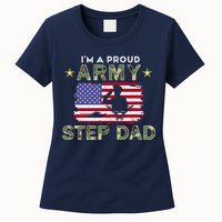 Proud Army StepDad-I'm A Proud Army Step Dad Camouflage Army Womens T-Shirt