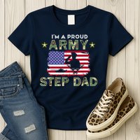 Proud Army StepDad-I'm A Proud Army Step Dad Camouflage Army Womens T-Shirt