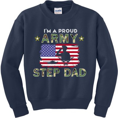 Proud Army StepDad-I'm A Proud Army Step Dad Camouflage Army Kids Sweatshirt