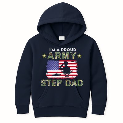 Proud Army StepDad-I'm A Proud Army Step Dad Camouflage Army Kids Hoodie